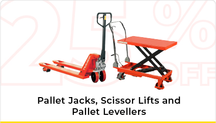 2024 Black Out Sale - Up to 25% Off Pallet Jacks, Scissor Lifts and Pallet Levellers