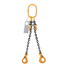 Two Leg Chain Slings 10mm  - With Grab Hooks & Self Locking Hook