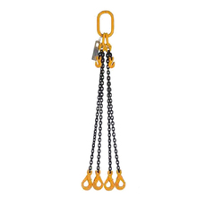 Four Leg Chain Slings 13mm - With Grab Hooks & Self Locking Hook