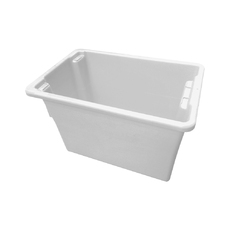 68L Plastic Crate Stack & Nest Container- White