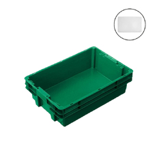 26L Green Plastic Crate + Drop On Lid