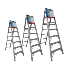 Indalex 6 - 8 Steps 150kg Rated Durable Heavy Duty Industrial 5 Way Combination Aluminium Ladder