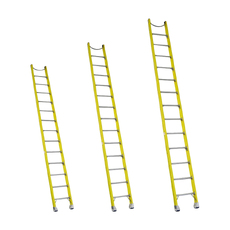 Indalex 9 - 15 Steps 180kg Rated Durable Heavy Duty Industrial Fibreglass Single Ladder