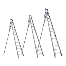 Indalex 7 - 11 Steps 150kg Rated Durable Heavy Duty Industrial Aluminium Orchard Ladder