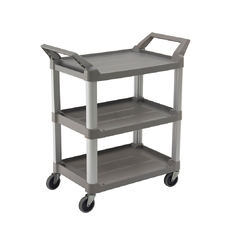 90kg Rated 3 Shelf Commercial Hospitality Cart - Platinum