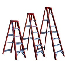 Indalex 5 - 8 Steps 135kg Rated Industrial Single Sided Fibreglass Step Ladder