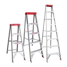 Indalex 4 - 8 Steps 150kg Rated Industrial Single Sided Aluminium Step Ladder