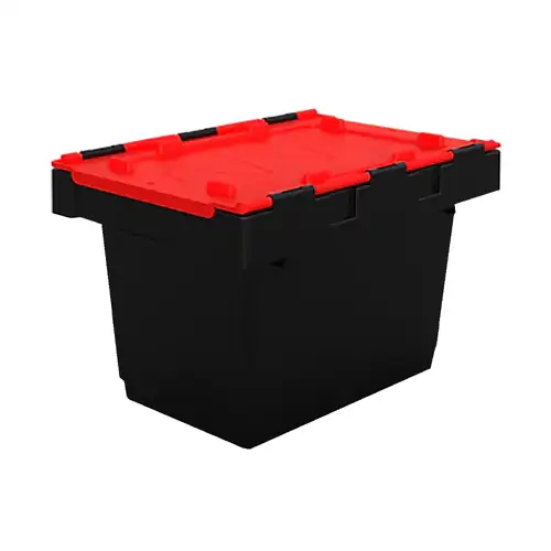 68L Plastic Crate Security With Red Lid