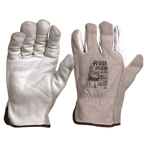 Natural Cowgrain Palm / Split Back Gloves [Size: Small] (Pack of 12 Pairs)