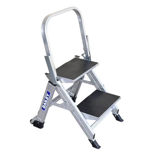 Bailey 2 Steps 150kg Rated Stairway Ladder With Safety Rail