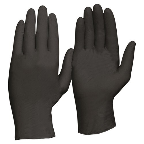 Disposable Nitrlie Powder Free Gloves - Black [Size: Small] (Pack of 10)