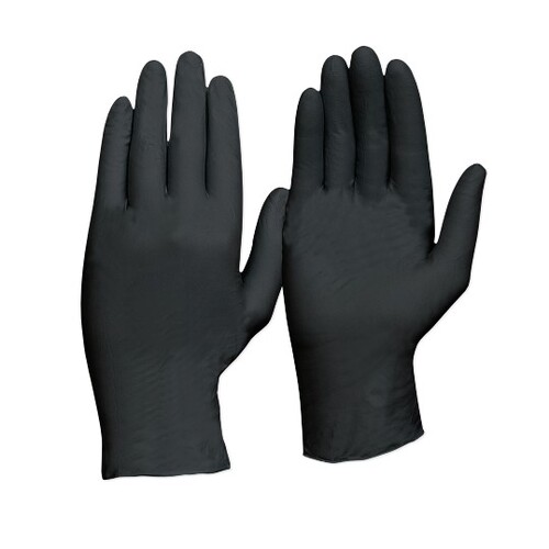 Disposable Nitrile Powder Free, Heavy Duty Gloves - Black [Size: Small] (Pack of 1)