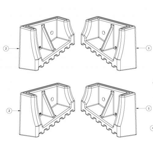 BAILEY Spare Part Boot Kit for Bailey Aluminium Double Sided Step Ladders