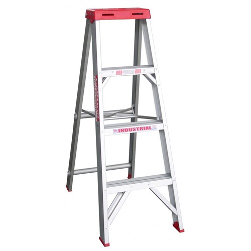 Indalex 4 Steps 150kg Rated Industrial Single Sided Aluminium Step Ladder