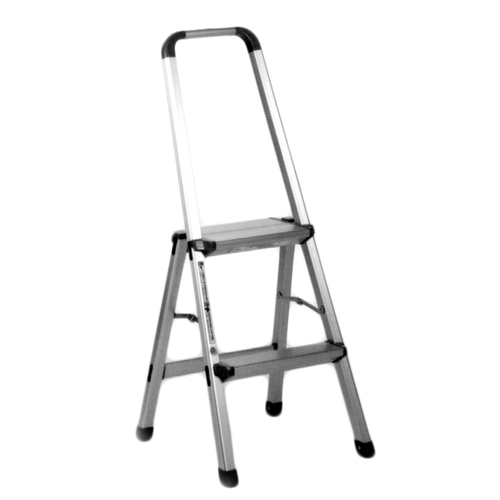 Indalex 2 Steps 100kg Rated Light Duty Single Sided Step Aluminium Ladder with Handrails