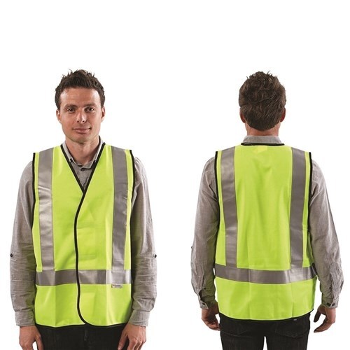 H Back Safety Vest Day/Night Use - Yellow [Size : Large] (Pack of 5)